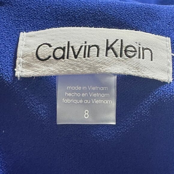 Calvin Klein Womens Royal Blue Sleeveless Sheath Dress SZ 8 Old Money Preppy - Picture 4 of 9